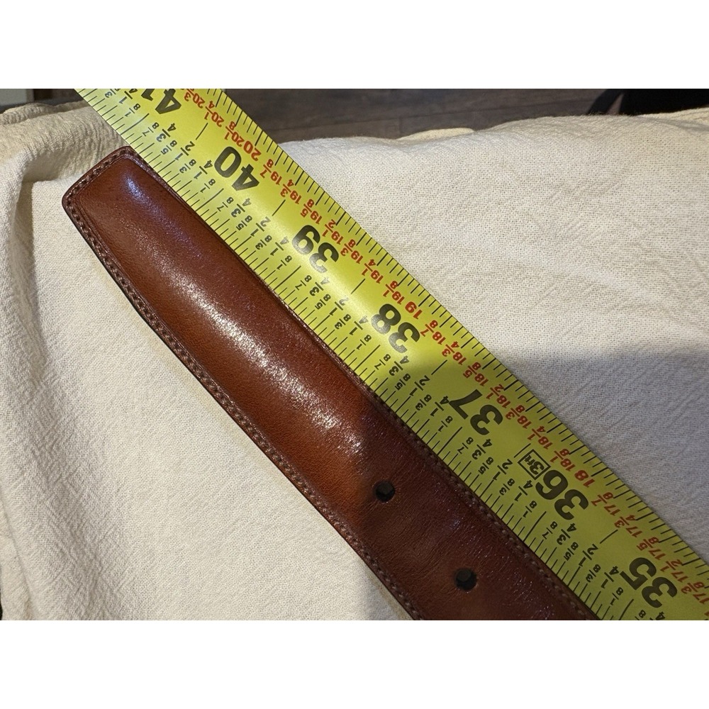 Roundtree & Yorke Brown Italian Full Grain Cowhide Dress Belt Men's Size 36/90 - Picture 5 of 5